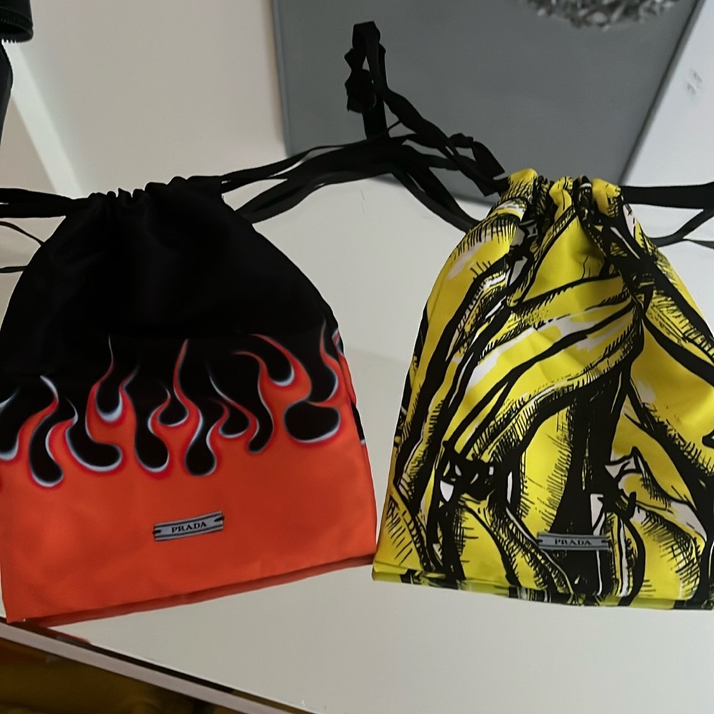 2 Prada Drawstring Pouches